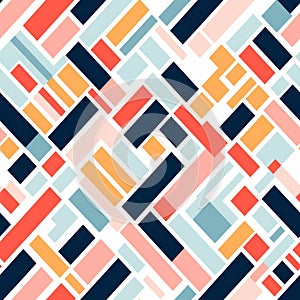 Colorful Geometric Abstract Pattern With Strong Diagonals And Saturated Stripes