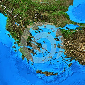 High resolution physical map of Greece