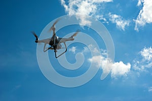 high resolution quadcopter drone camera in the sky