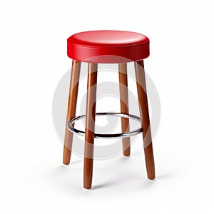 High Resolution Red Bar Stool Psd - Isolated On White Background