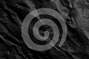 Dramatic black rock texture provides a dark abstract stone surface design.