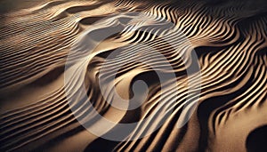 High-Resolution Sandy Texture with Wind-Formed Patterns and Shadows photo