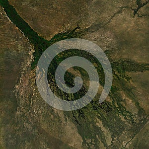 High resolution satellite image of Okavango Delta in Botswana - contains modified Copernicus Sentinel Data 2020 photo
