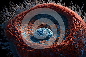 A high-resolution scan of a cell\'s endoplasmic