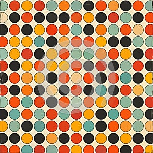 High-Resolution Seamless Polka Dot Pattern with Vibrant Color Contrasts, Ideal for Digital and Print Design photo