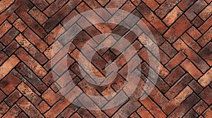 Herringbone Brick Pavement Texture - Seamless Background