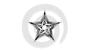 Detailed Star Tattoo Illustration on White Background
