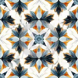 High Resolution Symmetrical Marble Ikat Pattern For Design Projects