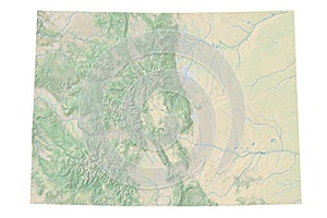 High resolution topographic map of Colorado