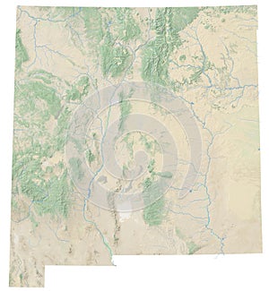 High resolution topographic map of New Mexico