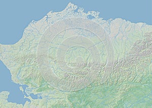 High resolution topographic map of North Slope region in Alaska photo