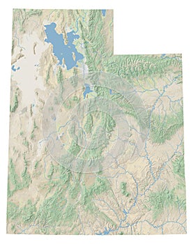 High resolution topographic map of Utah photo
