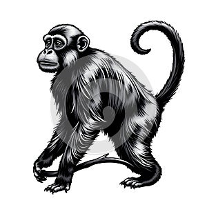 High Resolution Vector Image of Monkey Illustration
