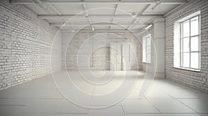 High resolution white brick room