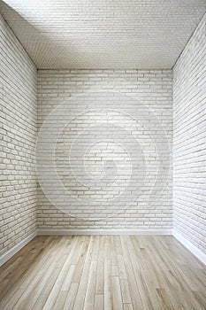 High resolution white brick room