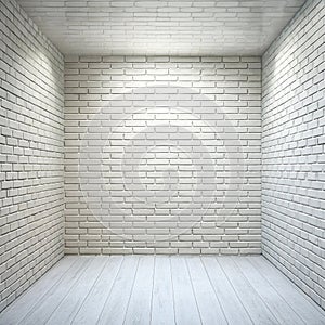 High resolution white brick room