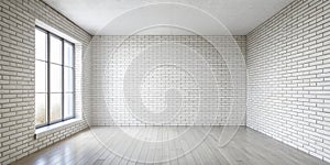 High resolution white brick room