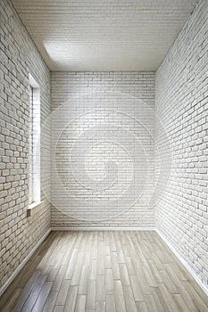 High resolution white brick room
