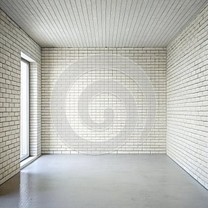High resolution white brick room