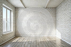 High resolution white brick room