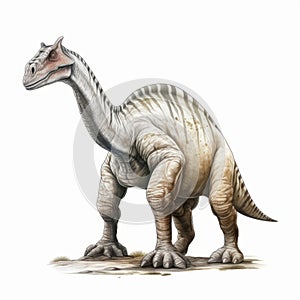 High Resolution White Dinosaur Illustration In Light Red And Dark Bronze