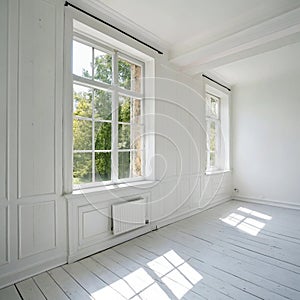 High resolution white room with window