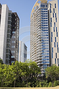 High rise apartment buildings. Austin, Texas skyline