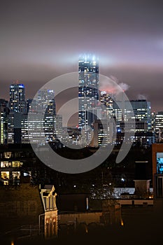 High rise apartment buildings in Toronto on a cloudy night - Aura