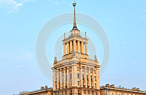 High-rise building in the neoclassical style in St.Petersburg.