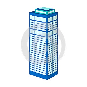 High-rise building of a skyscraper. Skyscraper single icon in cartoon style vector symbol stock illustration web.