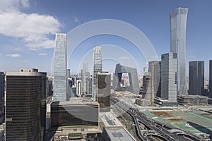 High-rise buildings in CBD business center in Beijing, China