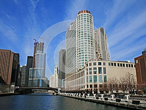 The high-rise buildings in Chicago