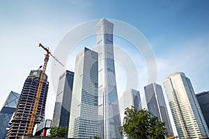 High-rise buildings in the financial district of the city, Beijing, China