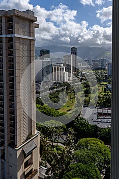 High rise buildings located in Honolulu, Hawaii