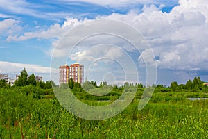 High-rise buildings in an outdoor