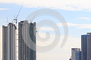 High rise buildings under construction.