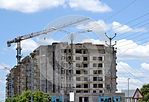 Building Construction Site and Crane