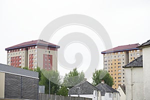 High rise council flat in deprived poor housing estate in Glasgow