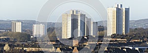 High rise council flat in deprived poor housing estate in Glasgow