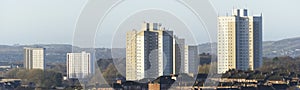 High rise council flat in deprived poor housing estate in Glasgow