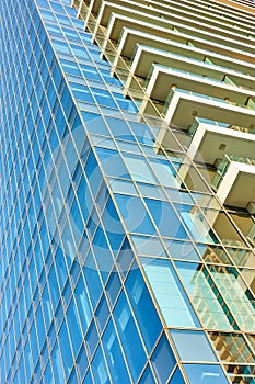 High-rise dwelling house with balconies