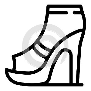 High rise heels icon outline vector. Fashionista designer ladylike shoes