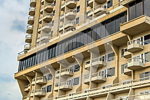 High rise hotel with balconies