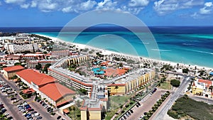 High Rise Hotels At Eagle Beach In Oranjestad Aruba.