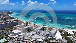 High Rise Hotels At Palm Beach In Oranjestad Aruba.