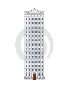 High rise office building isolated. Vector illustration