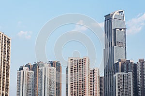 High rise office building and residential building in Hong Kong city