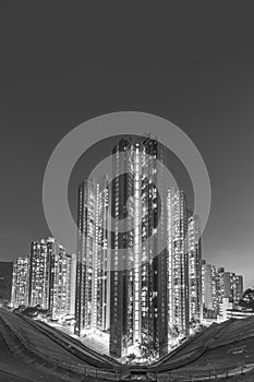 High rise residential building of public estate in Hong Kong city