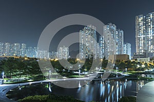 High rise residential building and public park