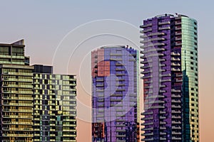 High rise residential buildings docklands